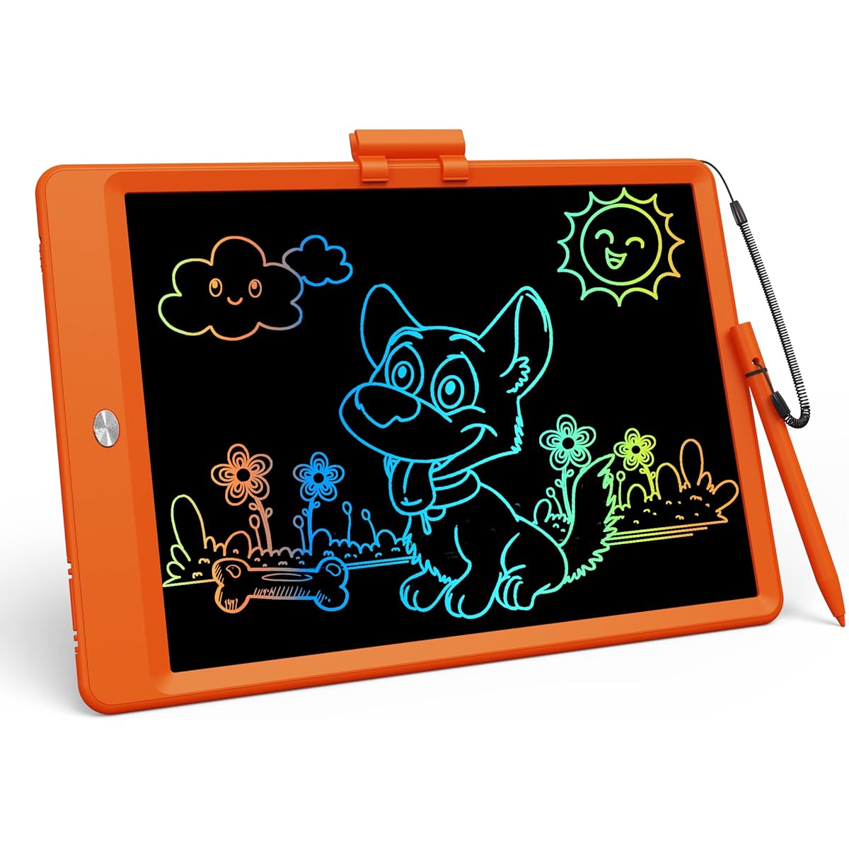 Derabika Toys for 3 4 5 Year Old Boys 10" LCD Writing Tablet Color Drawing Board Kids Toddler Boys Toys Birthday Educational Toys Homeschool Supplies for Boys Girls Age 3-7 (Orange)