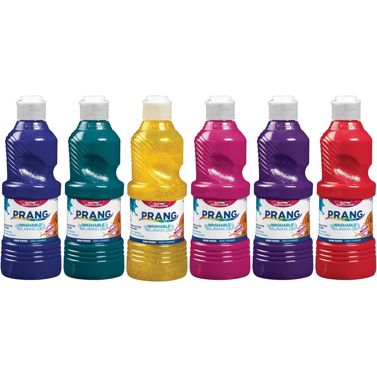 Prang X10798 Washable Tempera Paint 1 lb (Pack of 6) 6 Assorted Glitter Colors