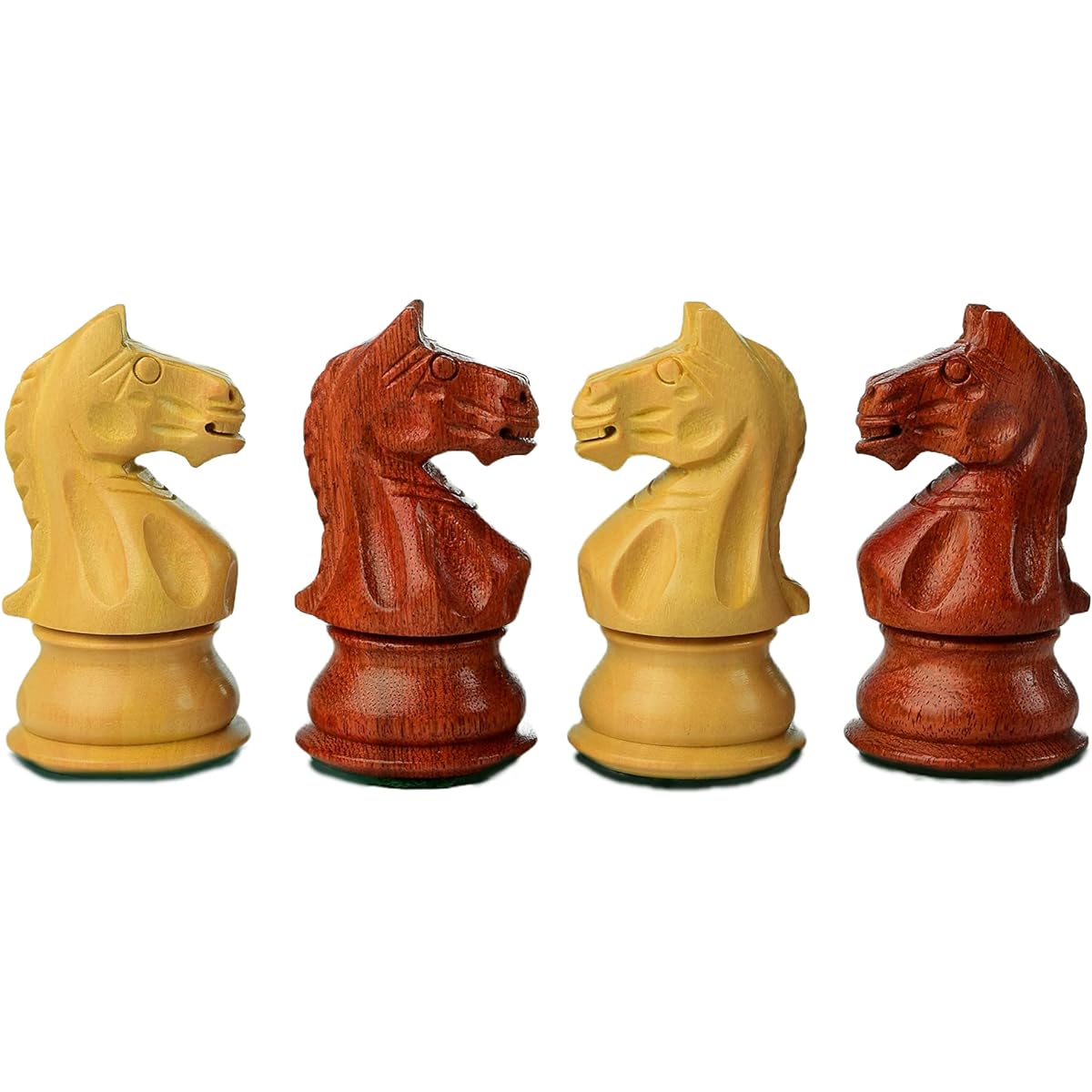 BCBESTCHESS Handcrafted Wooden Chess Pieces, 32 Chess Pieces with 2 Spare Queens, 4" King Size Proportional Chess Pieces, Made from the Finest Indian Sheesham Wood and Boxwood