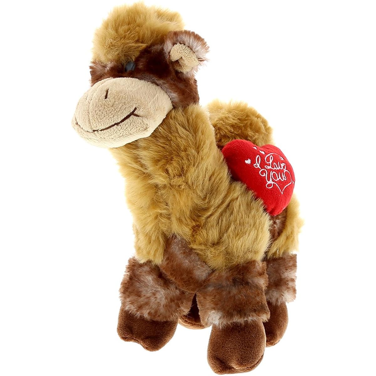 DolliBu I Love You Valentine Plush Camel - Cute Animal Red Heart and Name Personalization Gift for Valentine's Day, Birthday, Anniversary, Romantic Date - 10 Inches