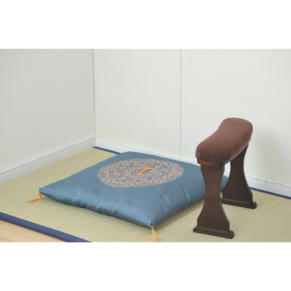 Yamazen Side Breath (Kyosoku) Width 15.5 x Depth 42 x Height 35.5cm Comfortable fabric Comes with cushions and high chairs Finished product Wood Dark brown KYO-12M (DBR)