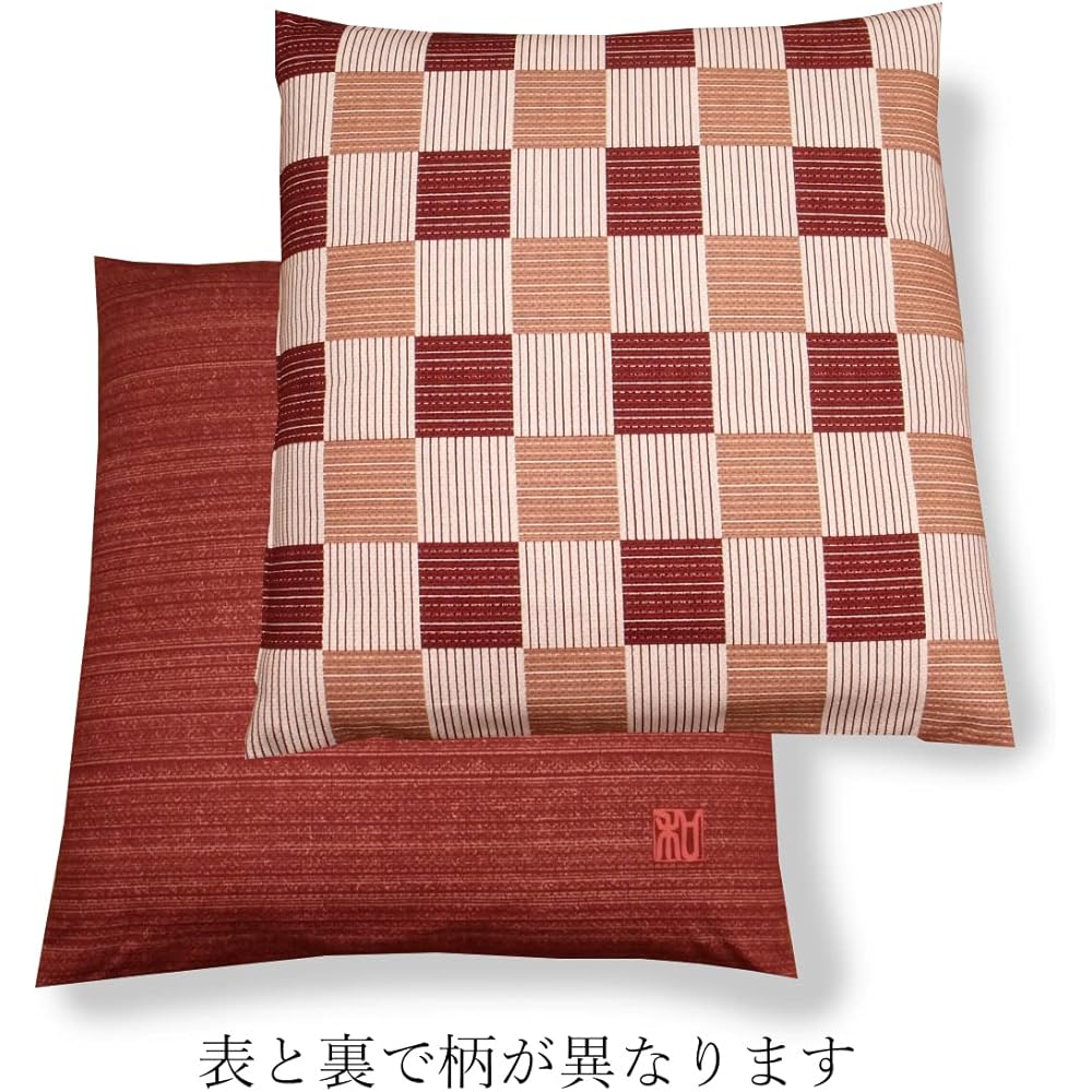 Zabuton cover set of 5 59 63 Happan size 59 x 63cm Set of 5 Made in Japan 100% cotton Reversible type Japanese checkered red