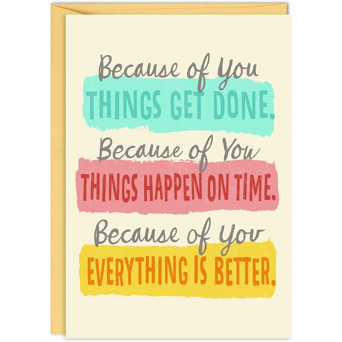 Hallmark Business (25 Pack) Thank You Cards (Because of You) for Administrators, Assistants, Volunteers, Secretaries, Managers, Associates, Coworkers, Supervisors, Professionals