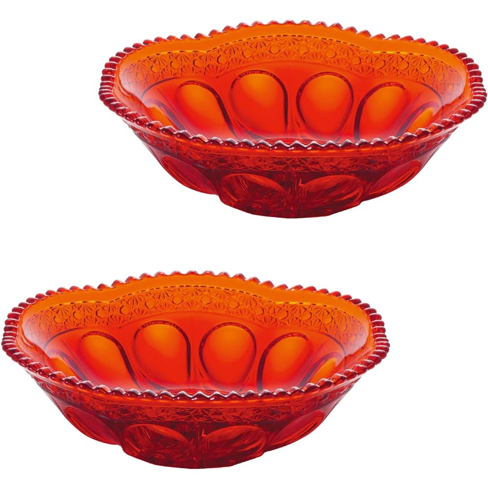 ADERIA Shonai Craft Glass Tableware Small Bowl Red Diameter 7.5 x Height 3.3cm Red Bean Bowl Pack of 5 Made in Japan F-70389
