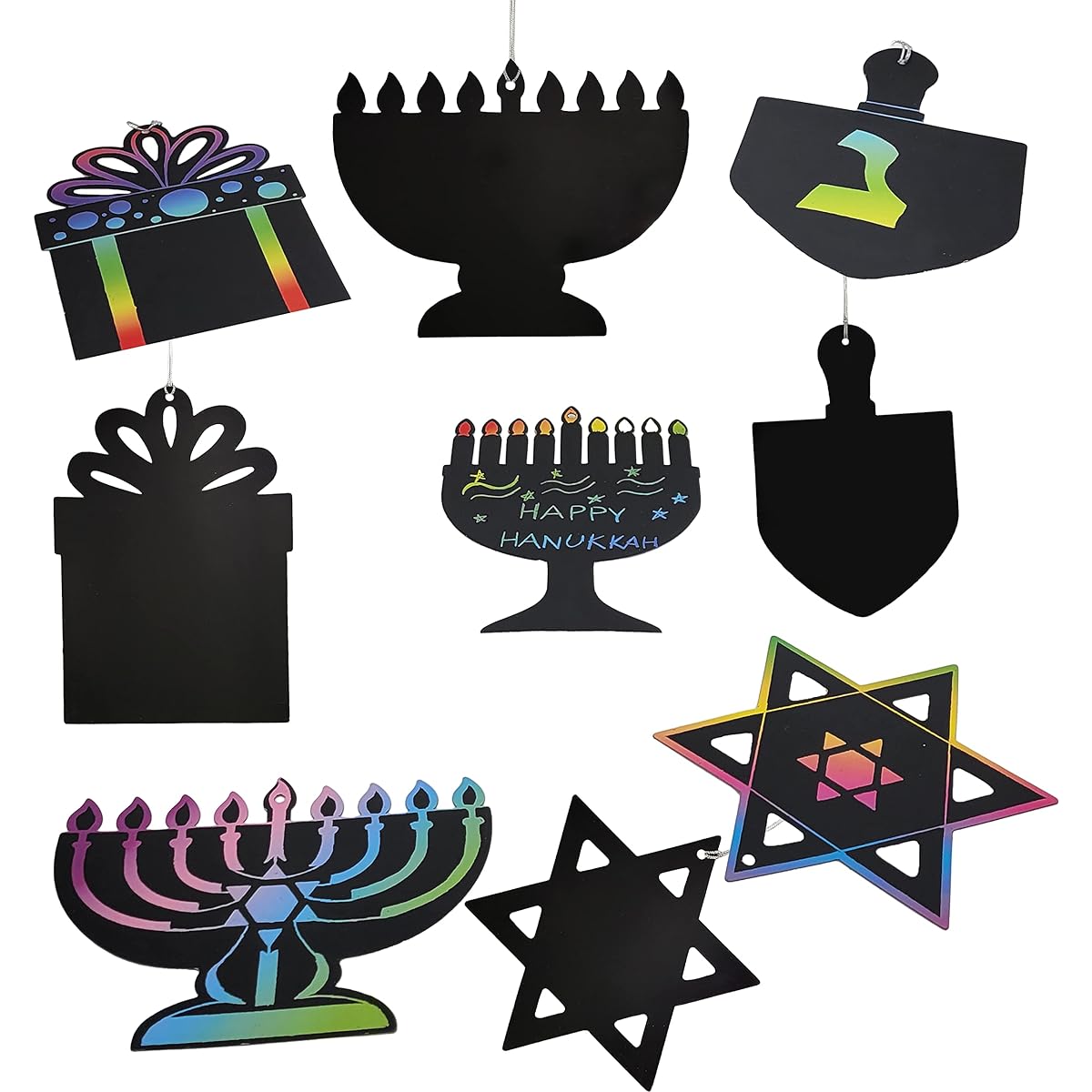 Hanukkah Scratch Art Cards Assorted Designs (Pack of 48)