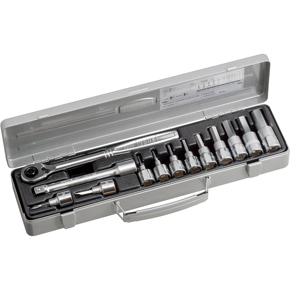 TONE Hexagon Socket Wrench Set 400M Drive Angle 12.7mm (1/2") Silver Contents 13 items