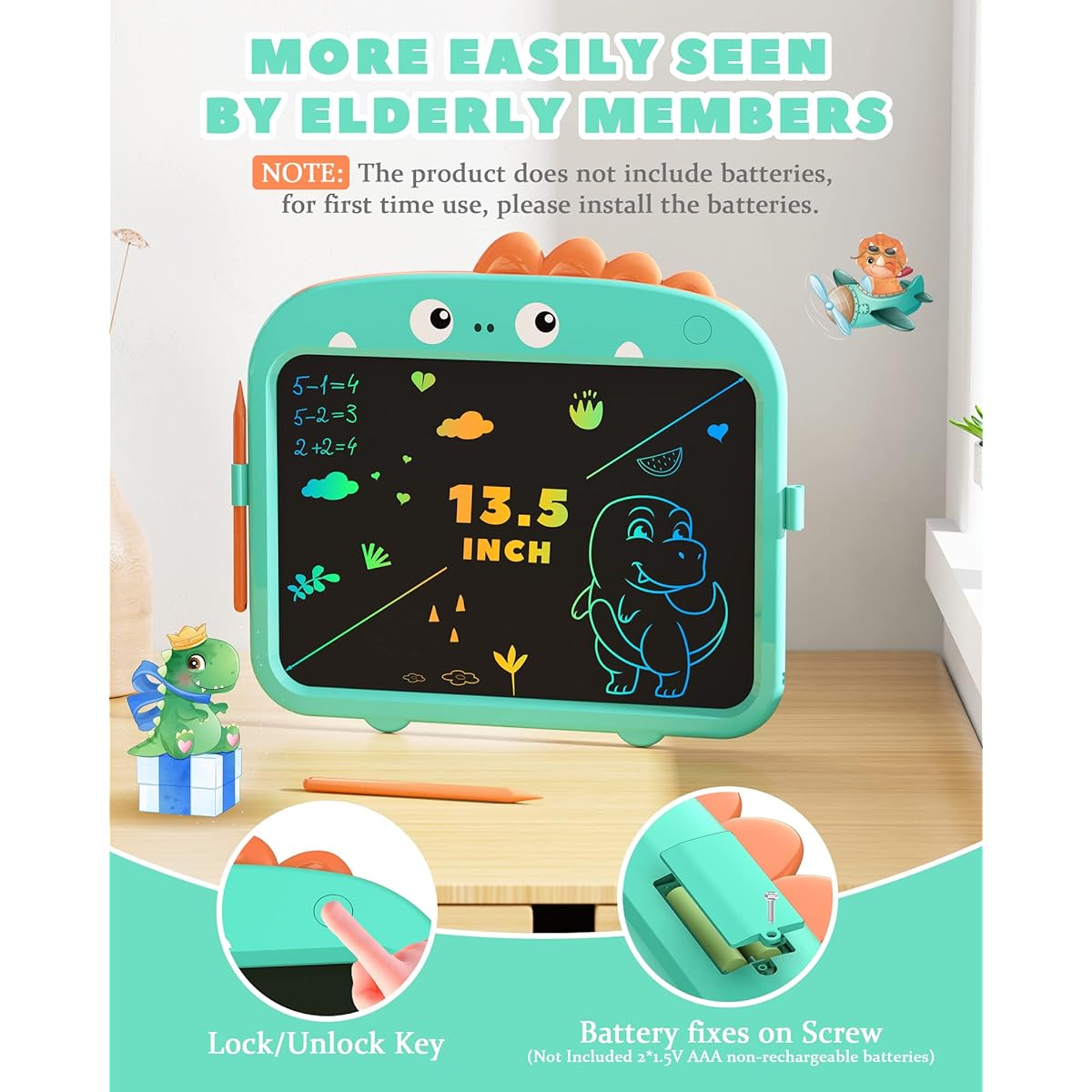 Derabika 13.5 inch Toddler Toy LCD Writing Tablet