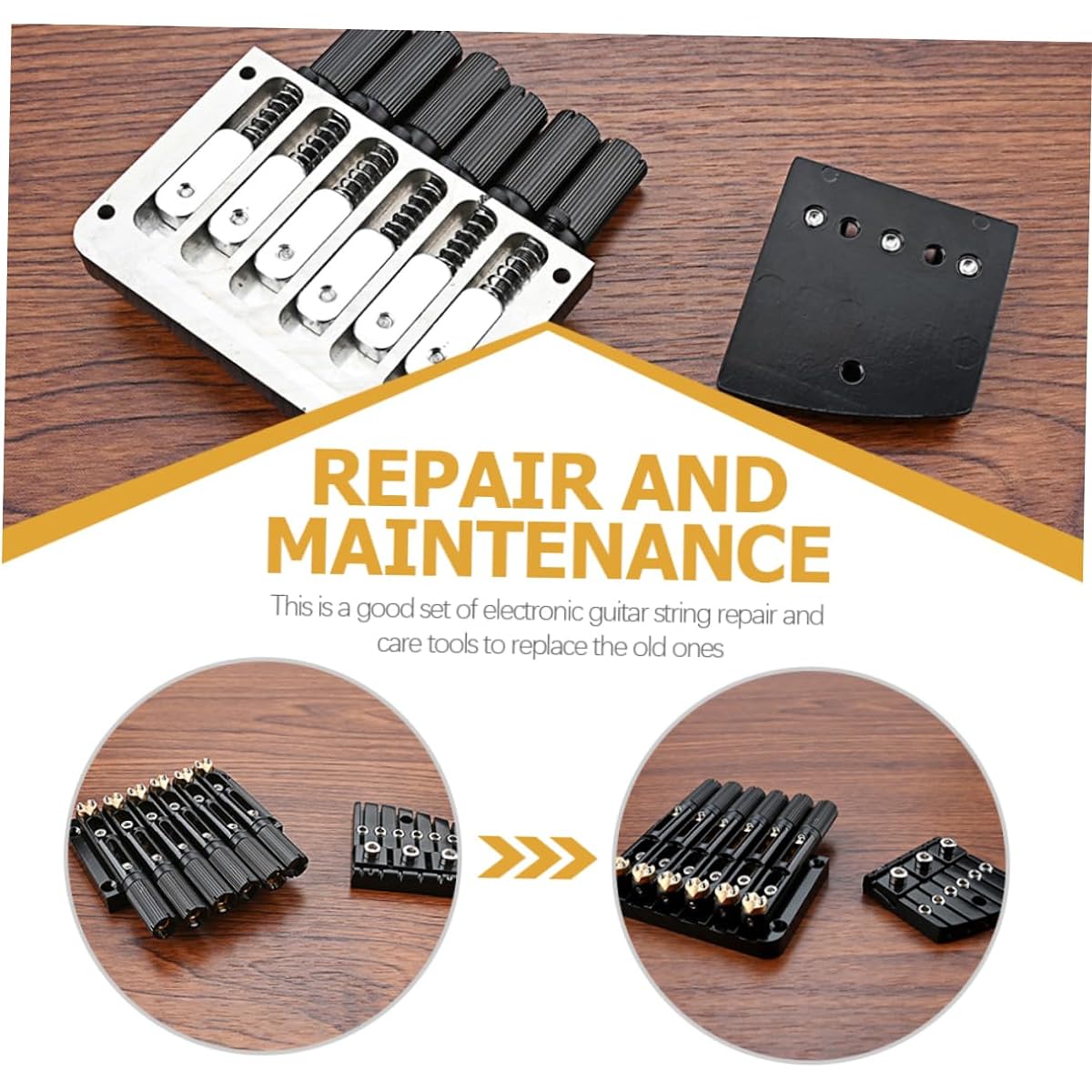 VINTORKY 1 set 6 string bridge set parts metal guitar electric e noir electric guitar the bridge part of no