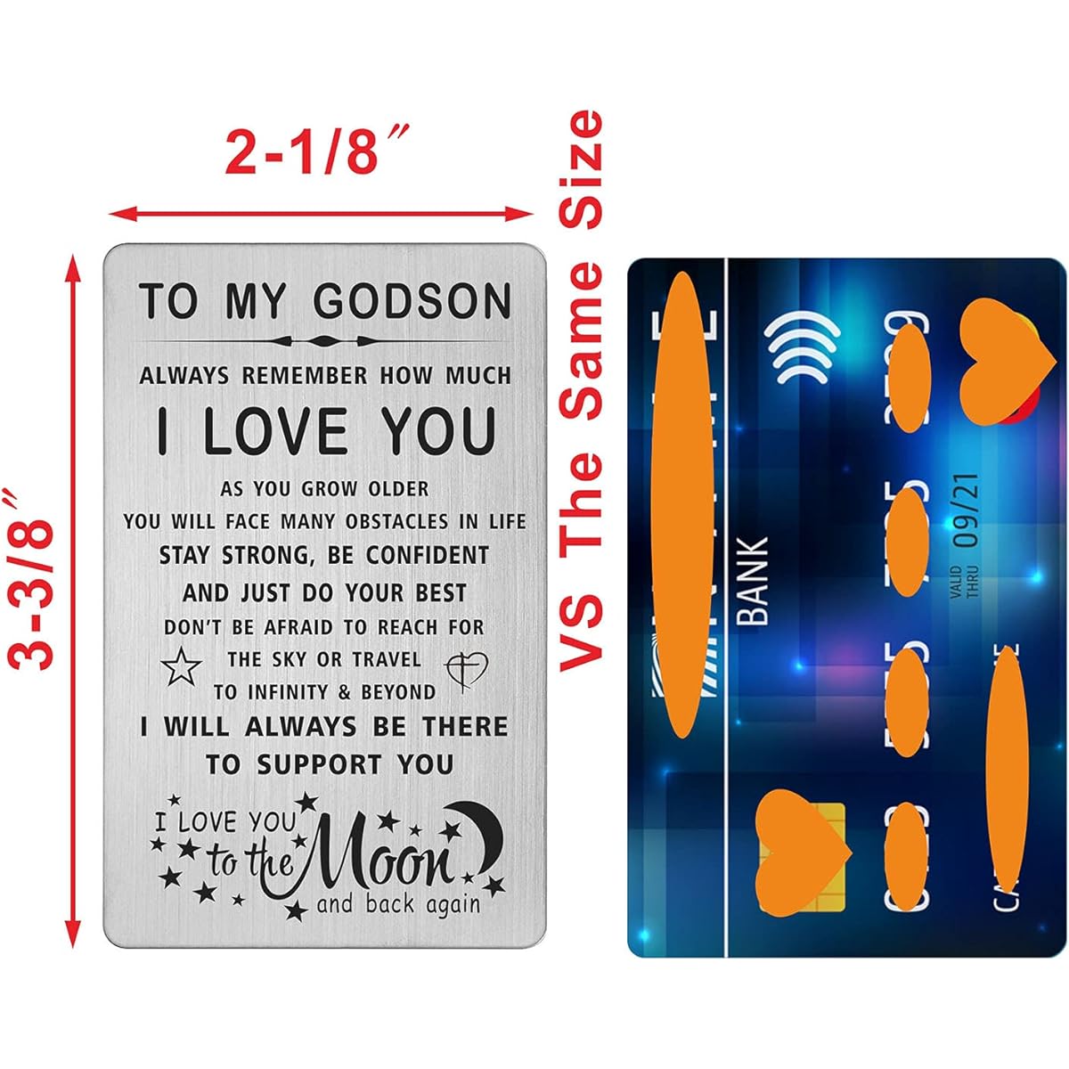 TANWIH Godson Gift Wallet Card Godmother Godfather Godson Communion Baptism Gift Card for Boys God Father Birthday Graduation Father's Day Present