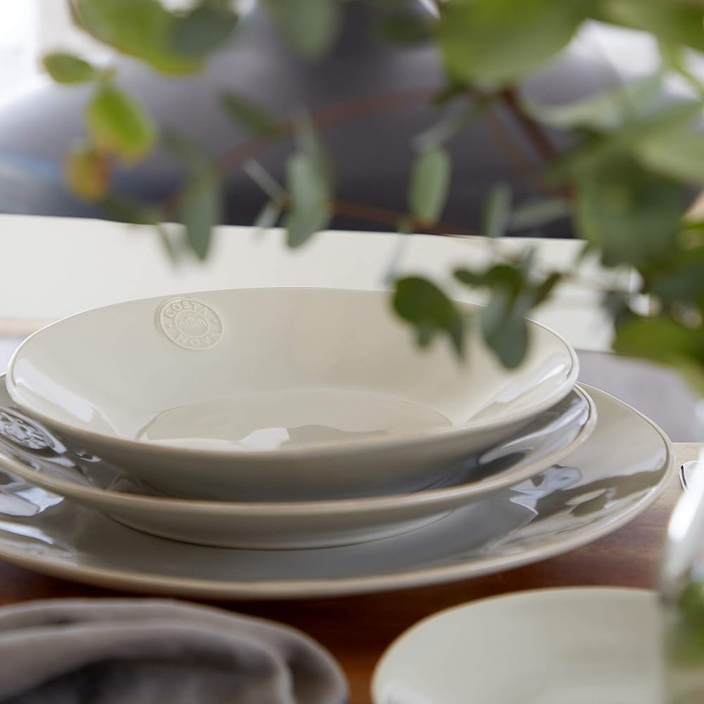 [Regular Imported Product] Costa Nova Nova Plate Large Plate Charger Plate Approx. 33cm Sand Gray Dishwasher Safe Microwave Safe NOP331SG