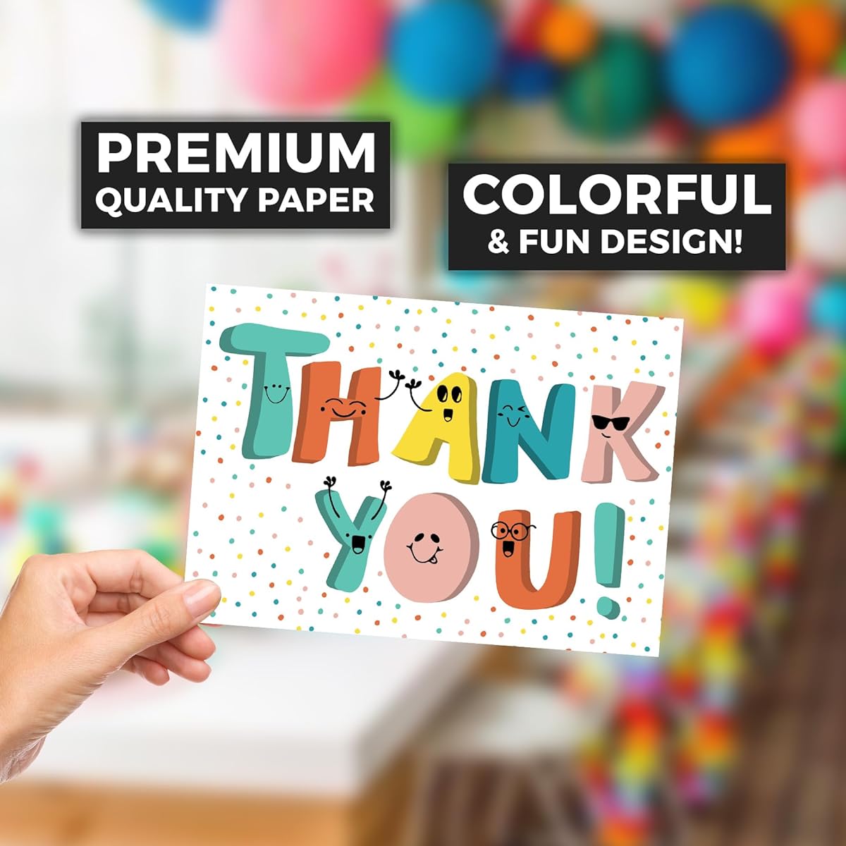Doodle Me Happy Kids Thank You Cards - 25 Cards with Envelopes - Cute, Fun, Easy, Gender-Neutral Thank You Notes for Boys and Girls