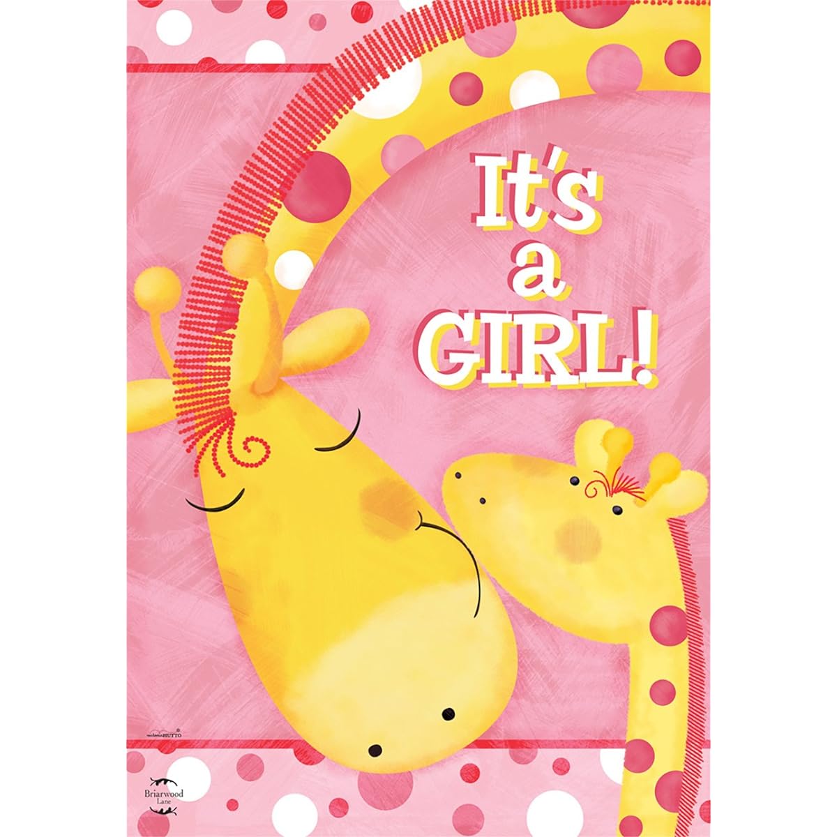 It's A Girl House Flag Baby Shower Giraffe Welcome 28" x 40" Briarwood Lane