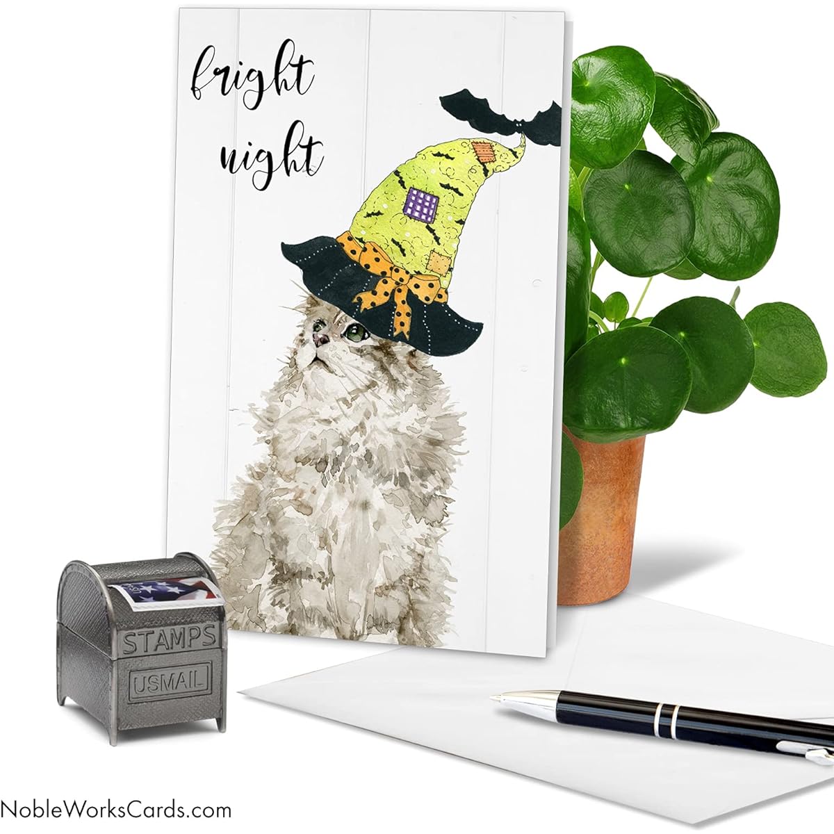 The Best Card Company Spooky Be Wild-Cat - Halloween Greeting Card with Envelope (4.63 x 6.75 Inches) - C9543CHWG