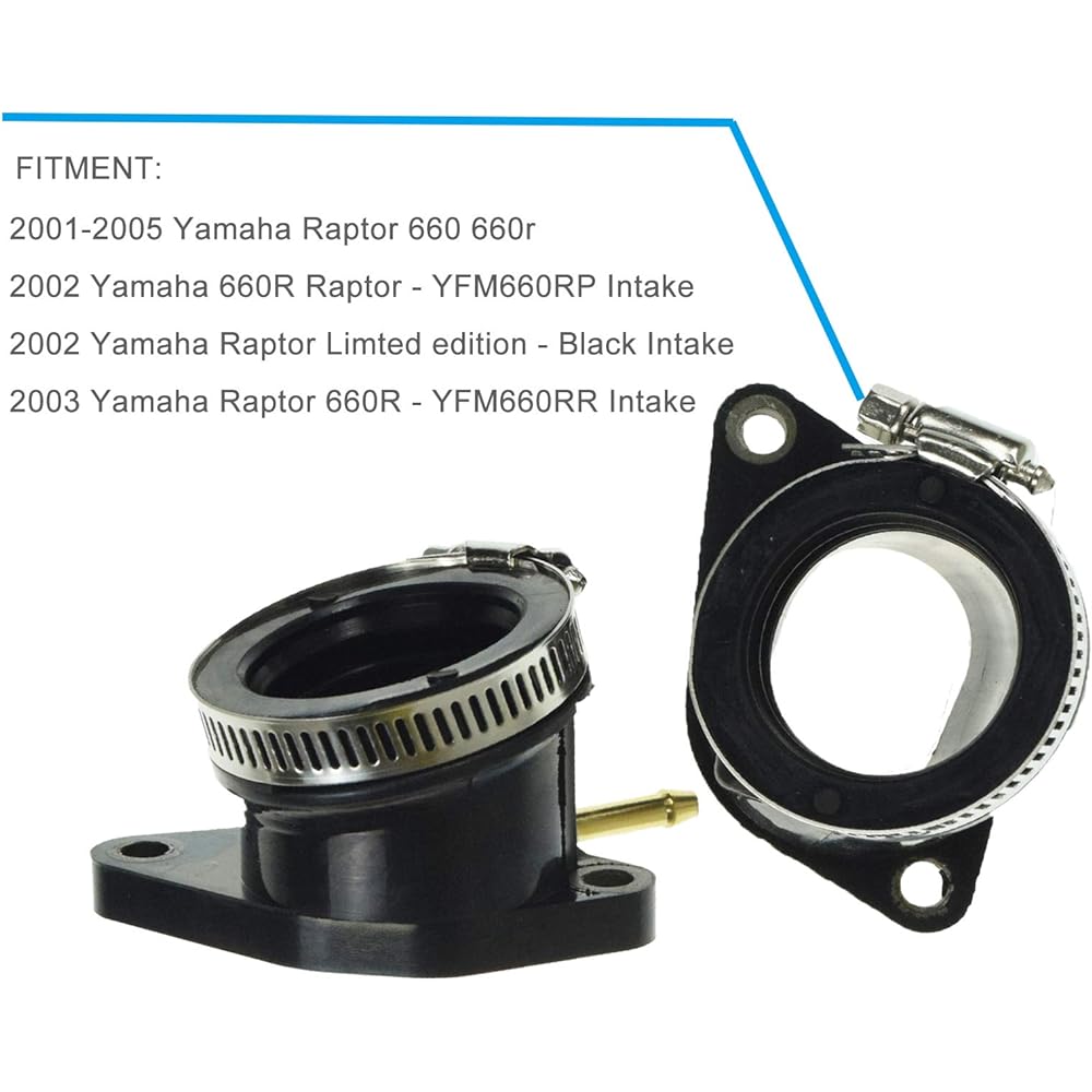 Carburetor Intake Manifold Boots Yamaha Raptor 660R YFM660 Carburetor Intake Boots Left and Right 5LP-13586-01-00 5LP-13596-01-00