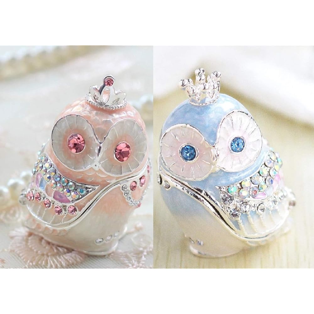 <Owl Set Crowned Owl (Fairy Blue) & Tiara Owl (Sweet Pink)> Pierce