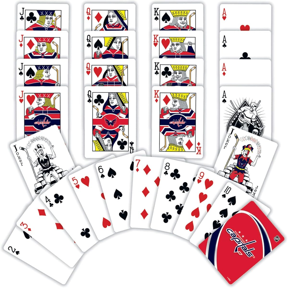 MasterPieces Family Games NHL Washington Capitals Playing Cards - Officially Licensed Playing Cards for Adults, Kids and Families