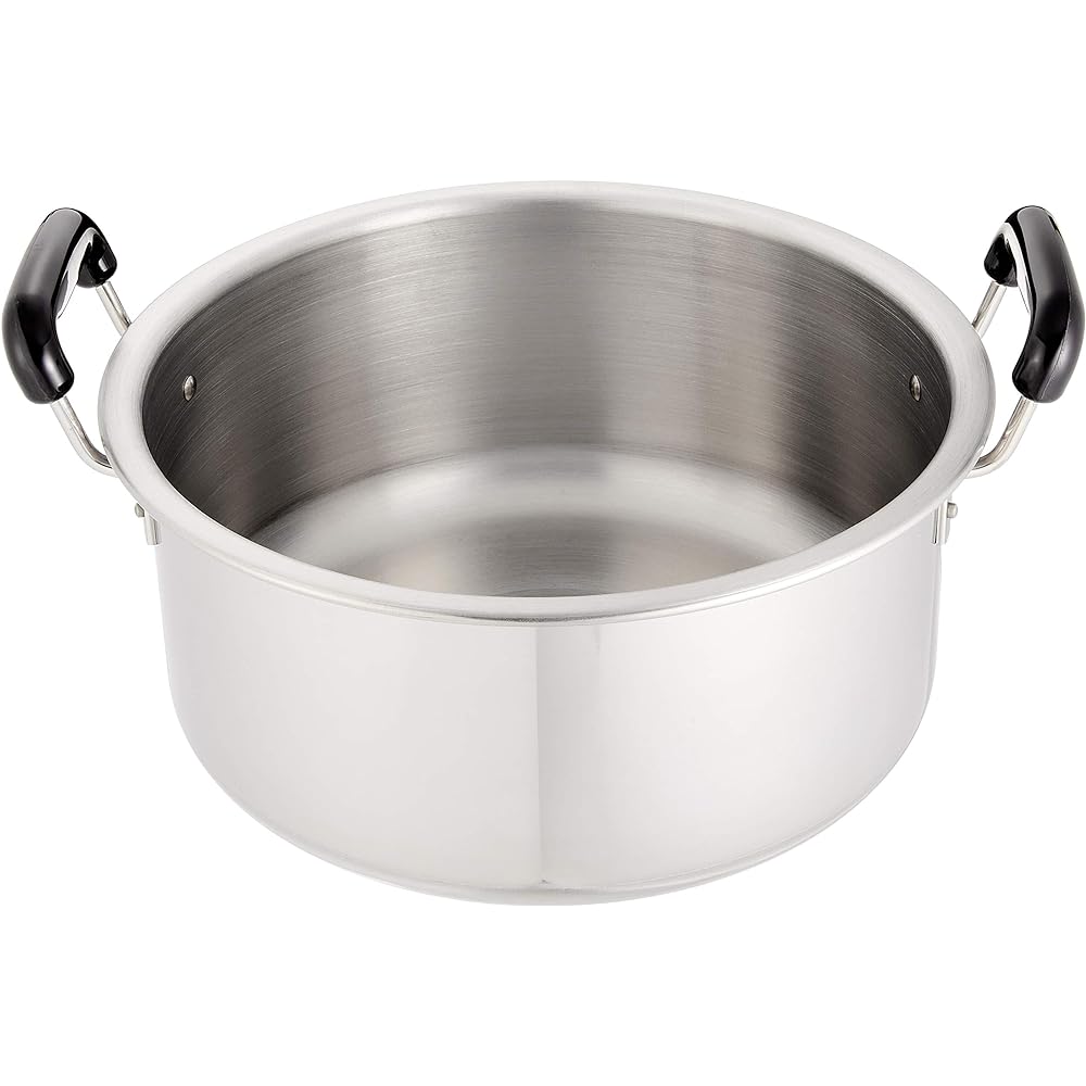 Endo Shoji Commercial Plastic Pattern Thick Plate Practical Pot 30cm Induction Cooker Compatible Body 18-0 Stainless Steel Lid 18-8 Stainless Steel Lid Made in Japan AZT0730
