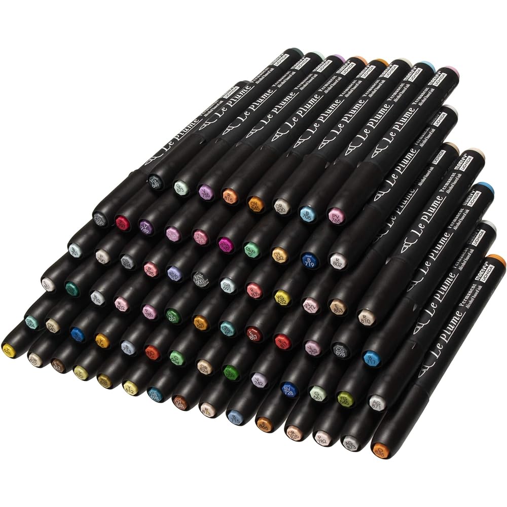 Marvie Alcohol Marker Le Plume Permanent Medium 72 Color Set 3000B-72B