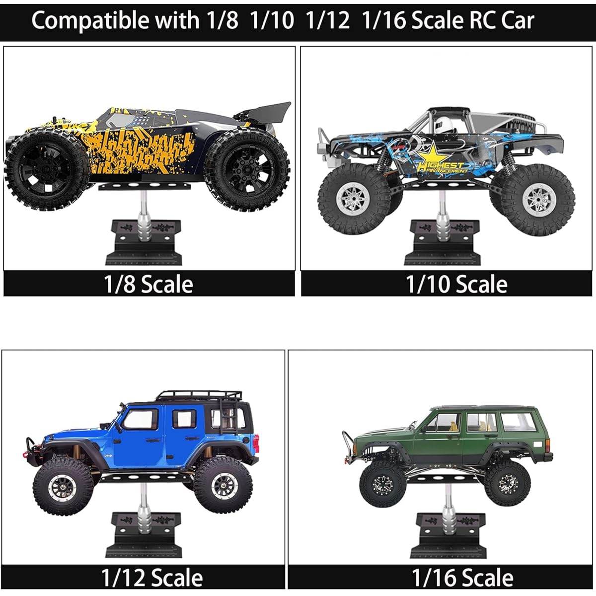 Kimapeso RC Car Stand Repair Workstation Portable RC Workstand for 1/10 Scale Cars Multipurpose RC Stand for Maintenance and Repair RC Repair Stand for Cars Trucks Crawler etc.