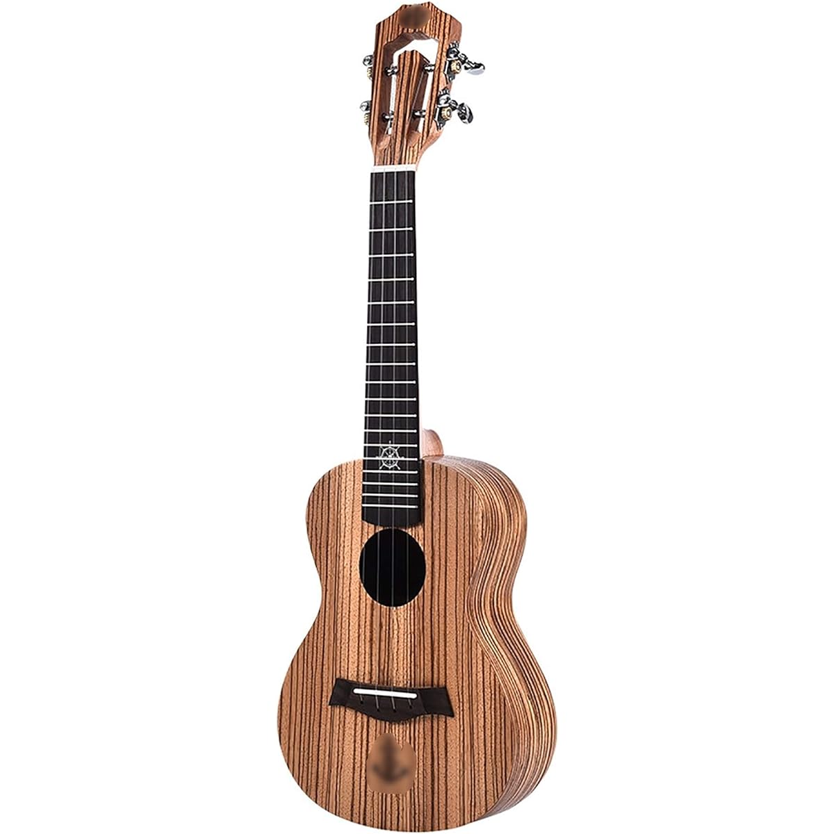 Ukulele Soprano Ukulele Zebrawood Top Board Back Musical Instrument Ukulele, (Size:23; Color:Wood)