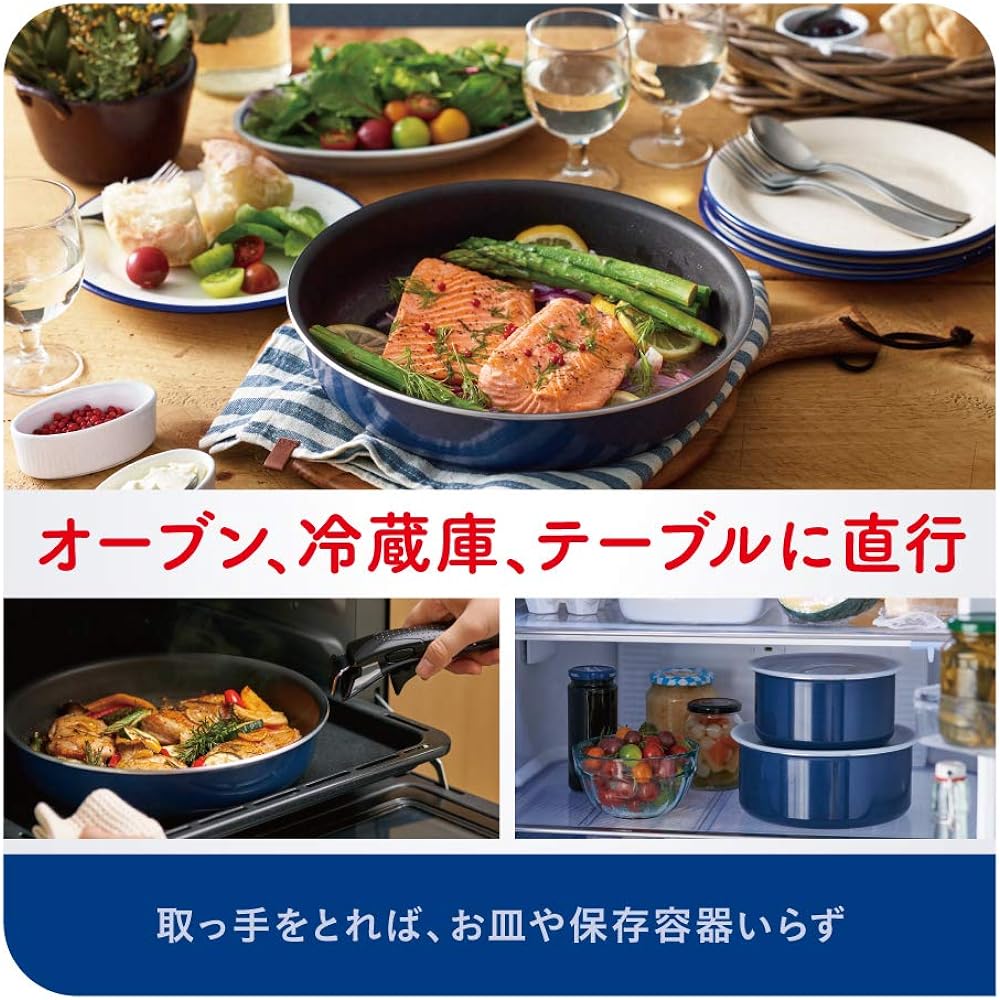 T-fal Ingenio Neo (For gas fires only) Granblue Premier Set 9 + Handle + Lid Frying pan 11 pieces Pot Set exclusive handle / Butterfly glass lid 26cm L99366