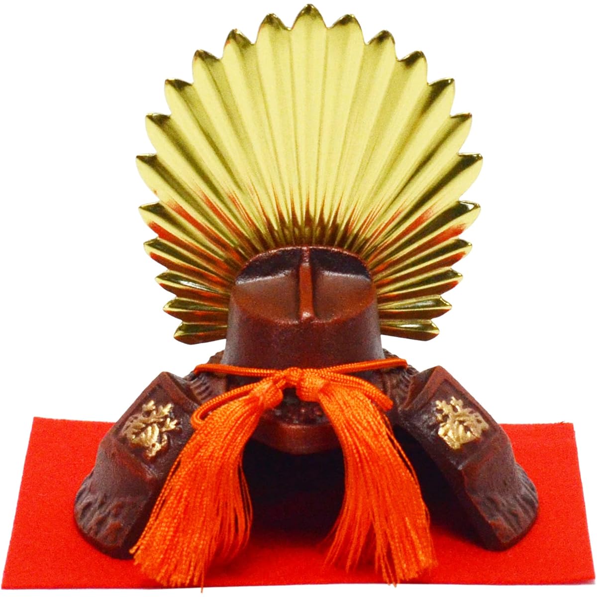 Small-sized helmet, Kenshin Uesugi, width 10cm x depth 8cm x height 7.5cm, miniature helmet of a military commander, with mat