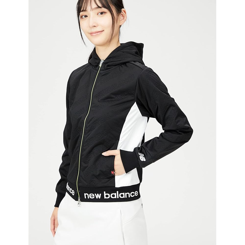 [New Balance] Golf Water Repellent Full Zip Parka (Bias Logo Pattern/Micro Fleece Lining: Windproof/Stretchy) / Women's / 012-2220502 010_Black 1 [M]