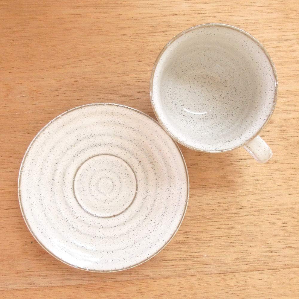 Coffee cup saucer Hakuun 5 customer set Japanese pottery commercial use Mino ware