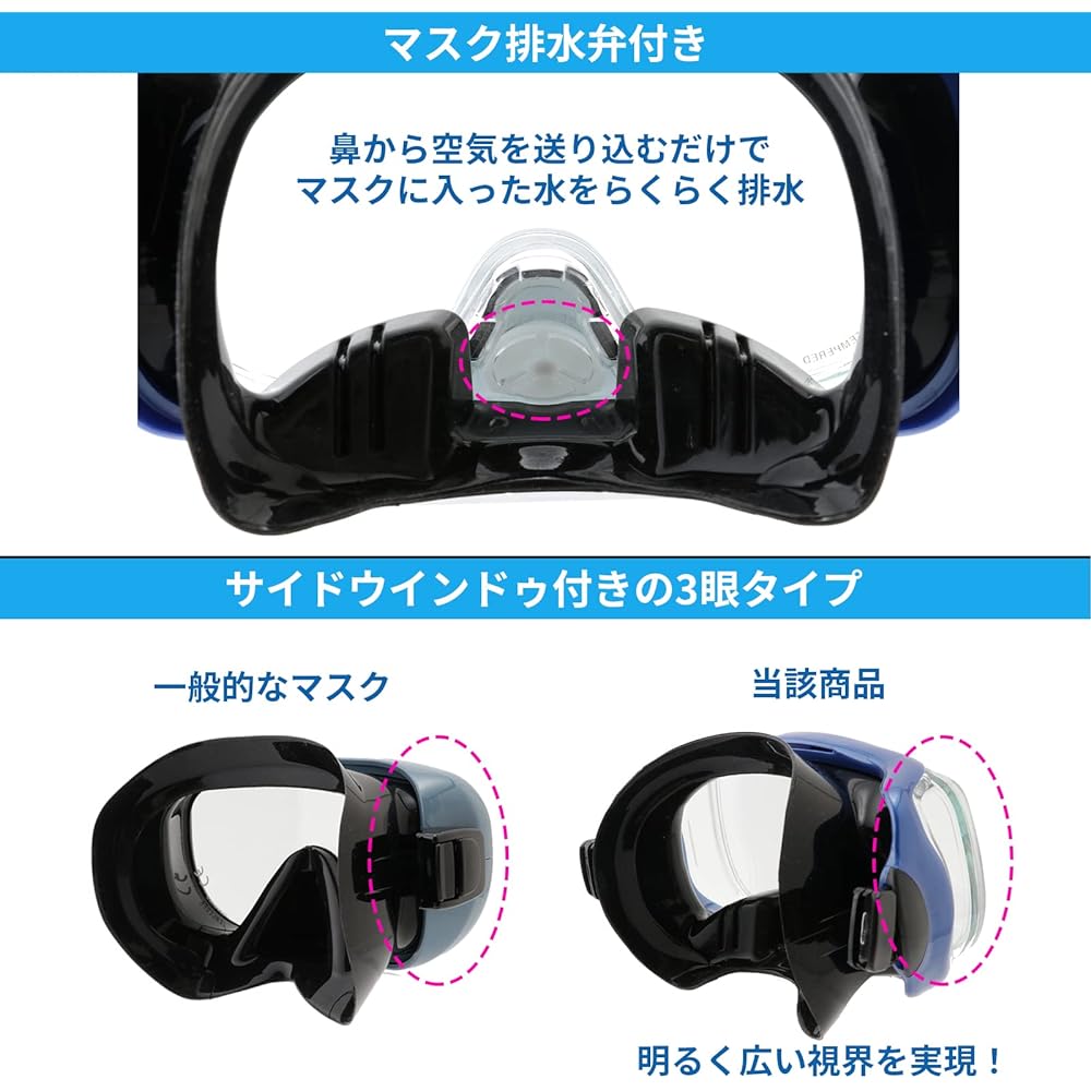 REEF TOURER Snorkeling Snorkel Mask Snorkel for Adults 2 Piece Set Silicone RC0109