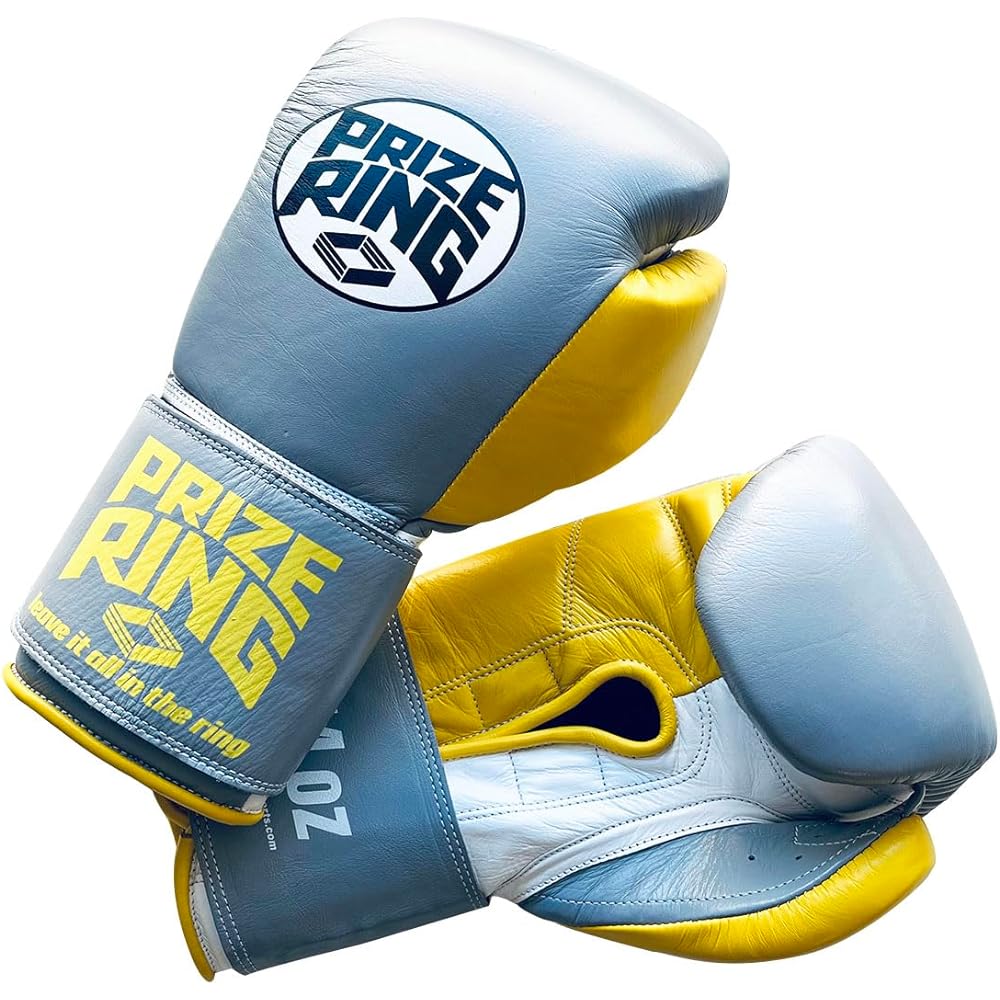 PRIZE RING Boxing Gloves “Professional SS” Gray/Yellow (14oz)