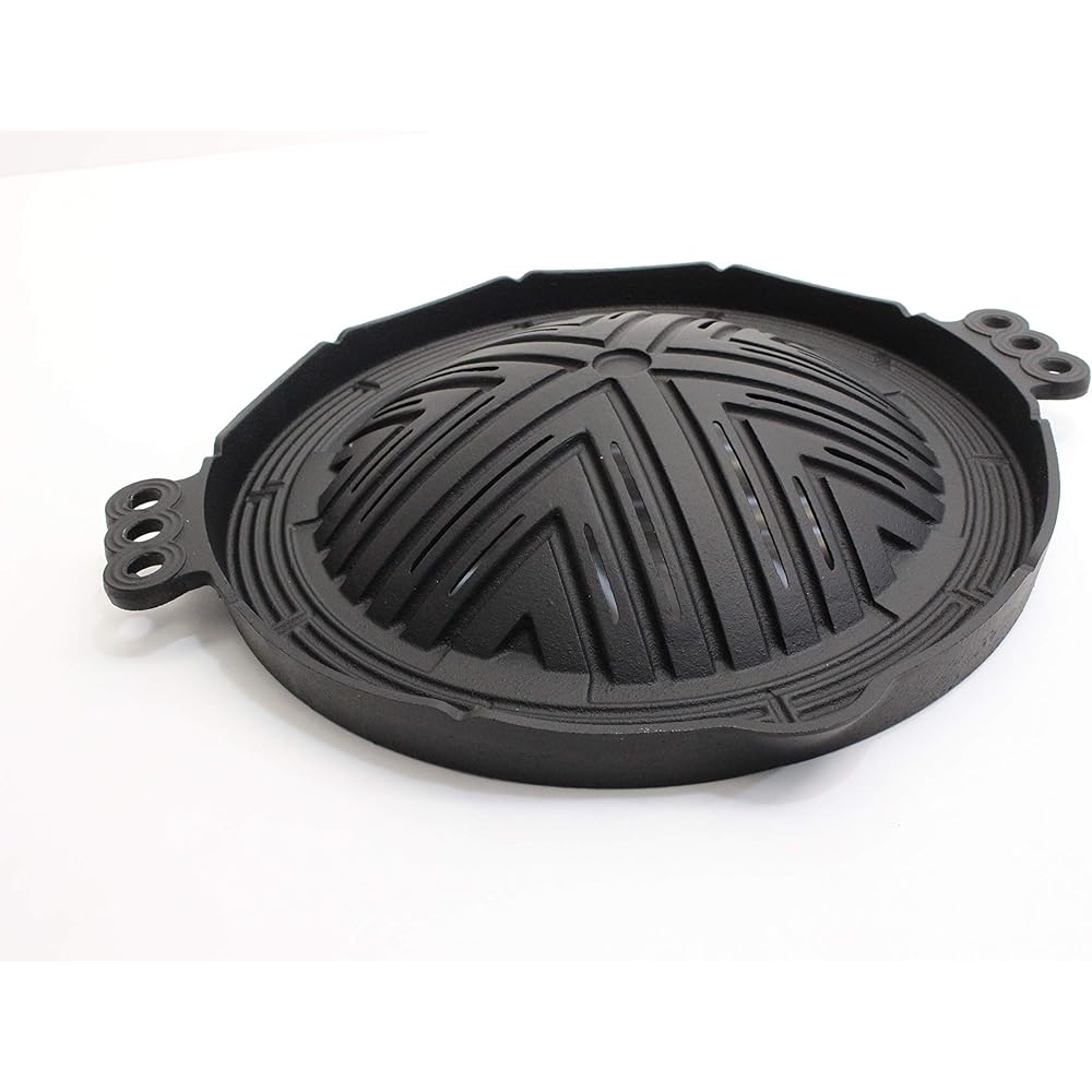 Ikenaga Iron Works Living with Iron Genghis Khan Pot Hollow Hole 29cm Gift Wrapping Specification