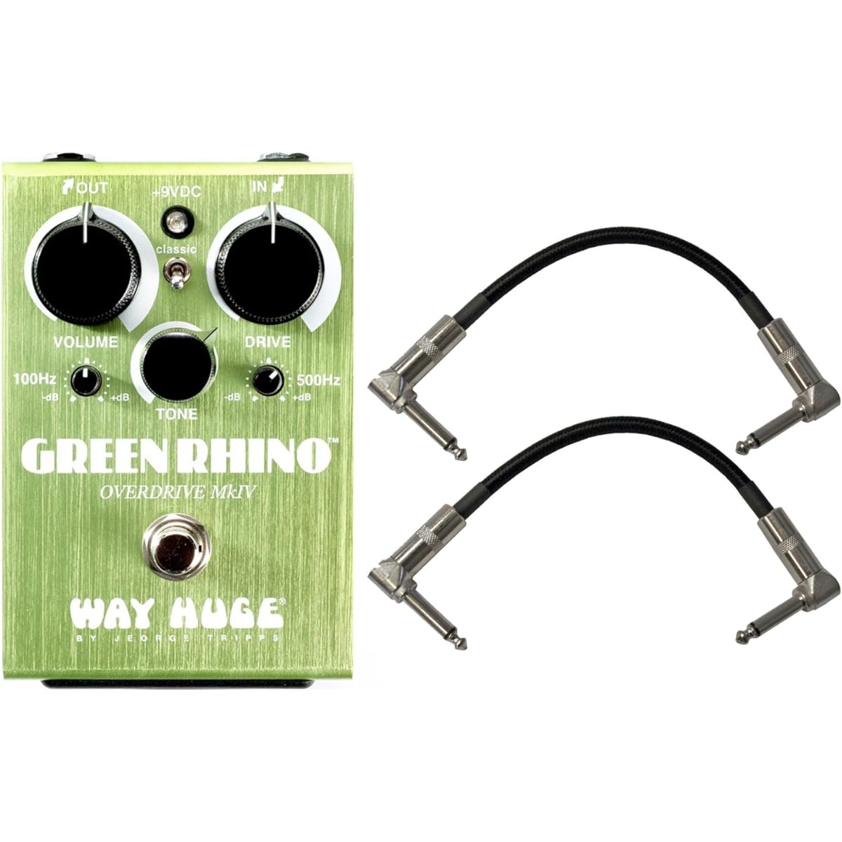 Way Huge WHE207 Green Sci Overdrive MKIV Stomp Box with 2 Patch Cables