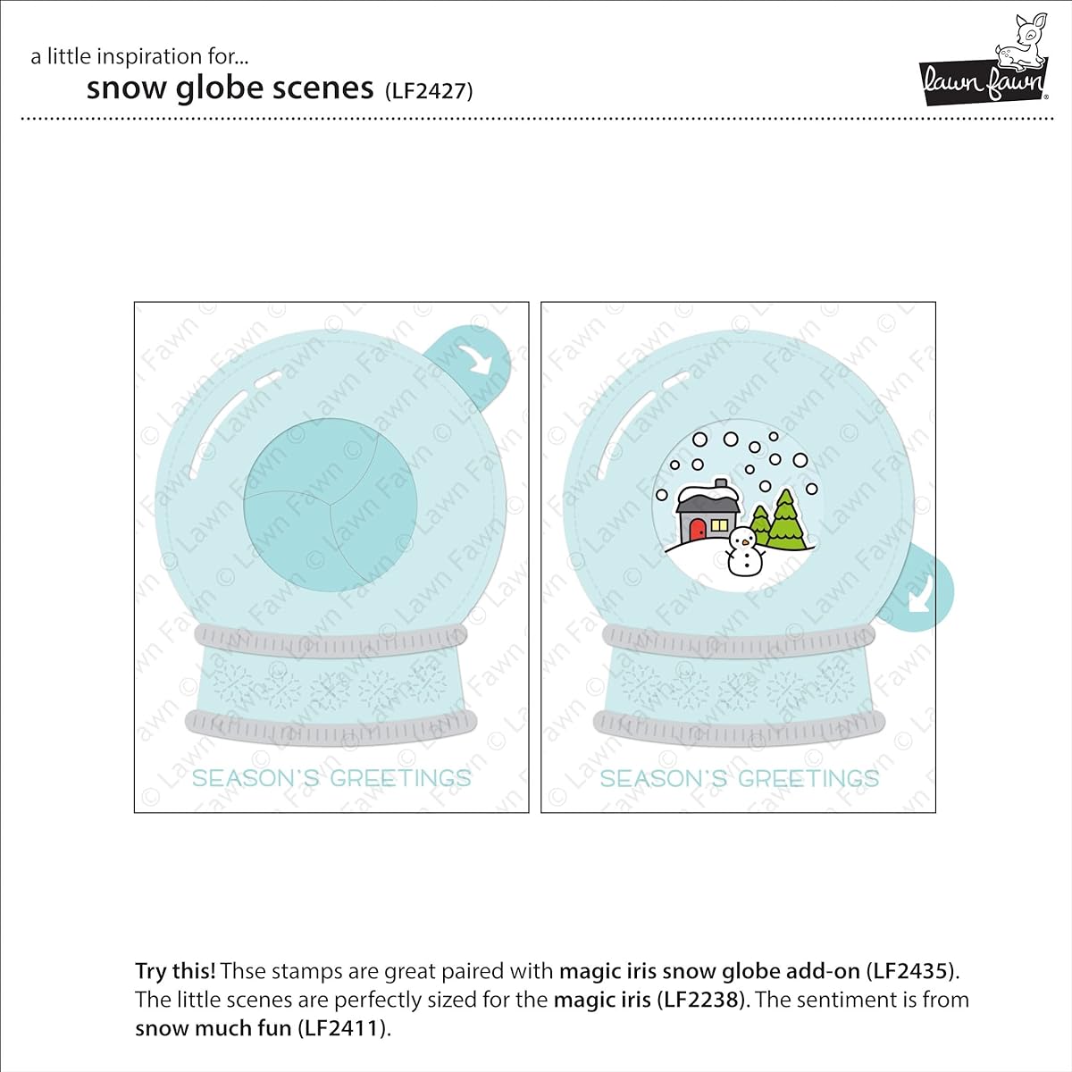 Lawn Fawn Clear Stamps 4"X6"-Snow Globe Scenes -LF2427