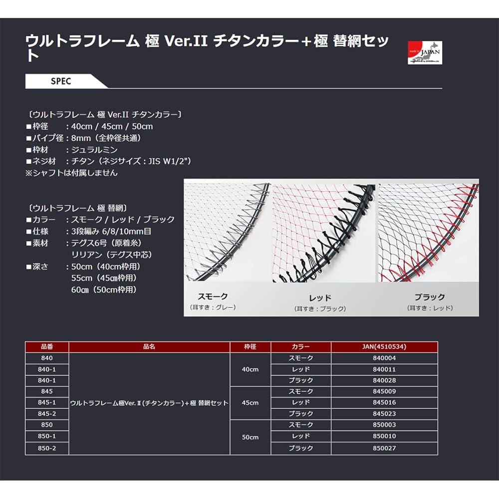 Siyouei Ultra Frame Kiwami Ver.2 Titanium Color + Kiwami Replacement Net Set