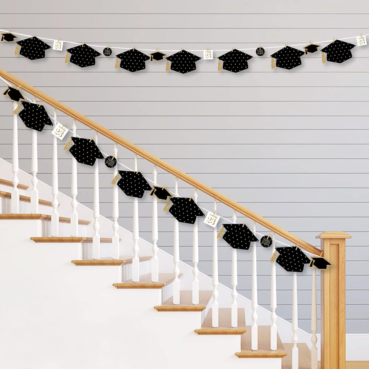 Big Dot of Happiness Tassels Worth The Hassle - Gold - 2020 Graduation Party DIY Decorations - Clothespin Garland Banner - 44 Pieces