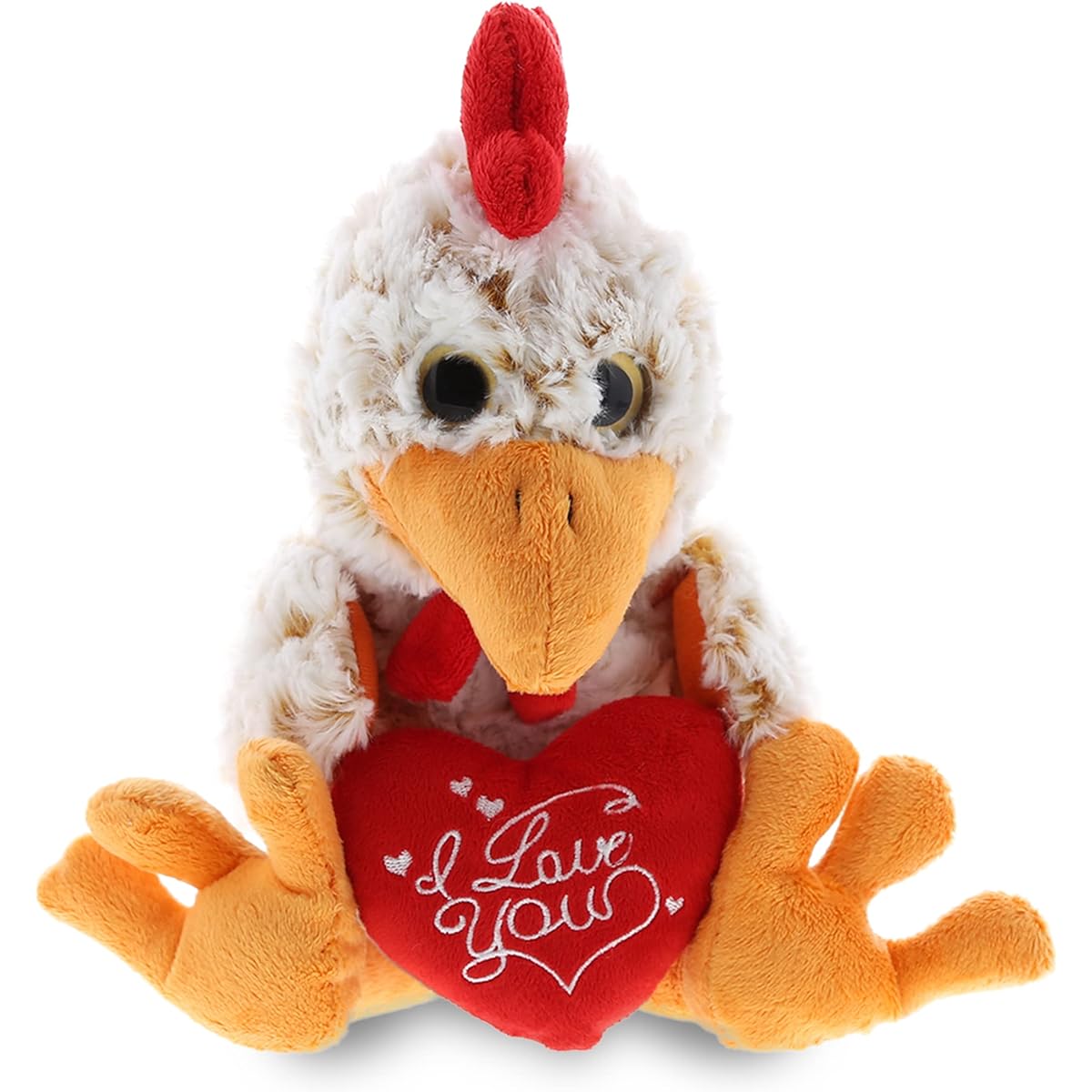 dolibu Rooster Sitting I Love You Valentines Stuffed Animal - Heart Message - 7 Inches - Super Soft Plush - Item # K5193-5998