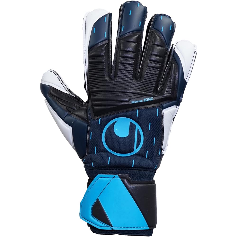 uhlsport Match Soccer GK Keeper Gloves Speed Contact Super Soft 1011282 01 Navy x Black x Flow Blue