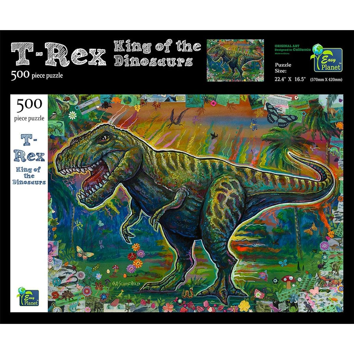 Easy Planet Glenn Schofield Dinosaur King T-Rex 500 Piece Jigsaw Puzzle