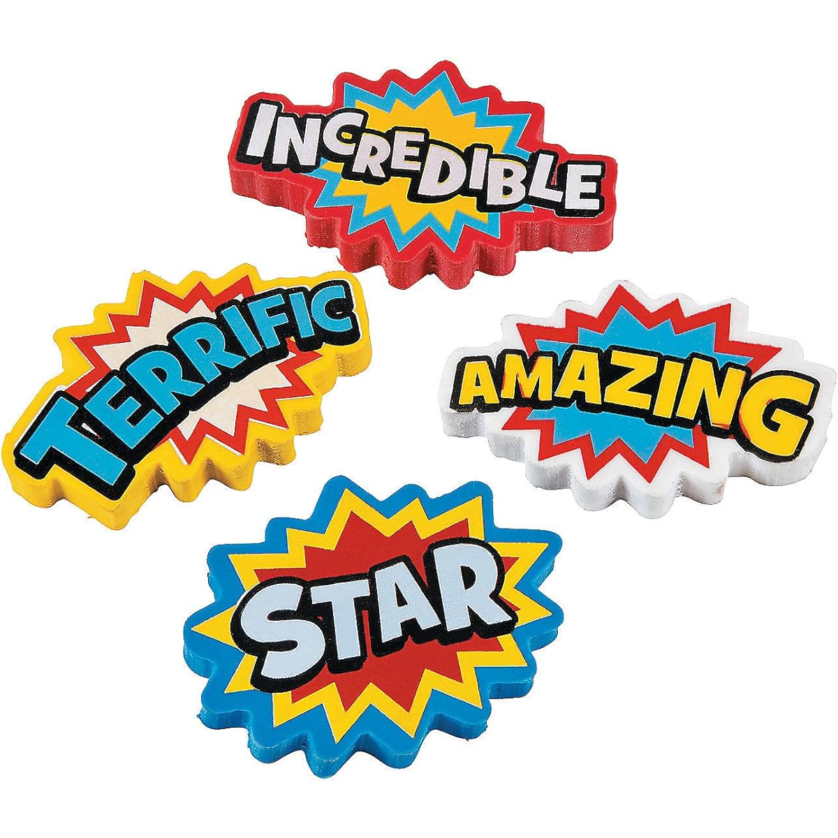 Fun Express Superhero Erasers - 24 Pieces - Educational and Learning Activities for Kids
