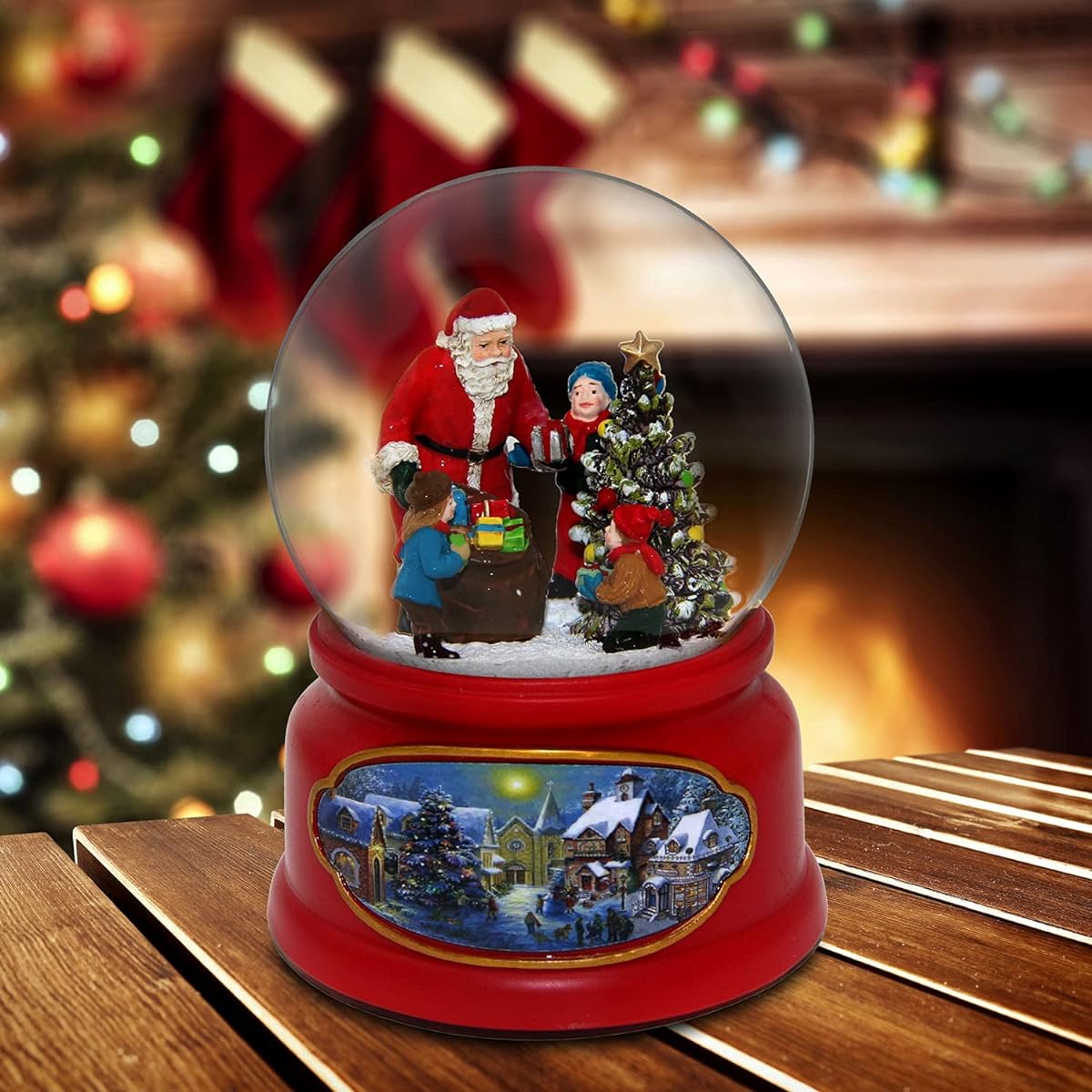 The San Francisco Music Box Company Santa and Child Snow Globe