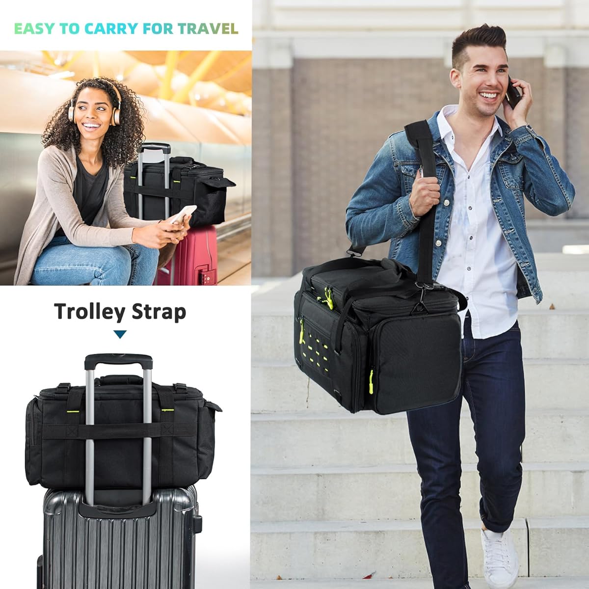 MYBAGZING Original Gig Bag Heavy Duty DJ Cable Bag DJ Equipment Bag Cabel Organizer Bag for Musicians Gear Storage Organizer Bag for DJ Accessories