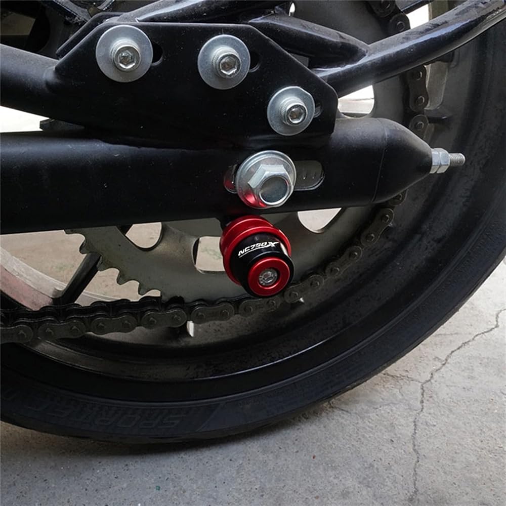 DEMUR Motorcycle 8mm CNC Aluminum Swing Arm Spool Stand Screw Slider Fit NC750 NC 750X NC750 X NC750S 2012-2021 M8 Swing Arm Slider Spool (Size : X Red)