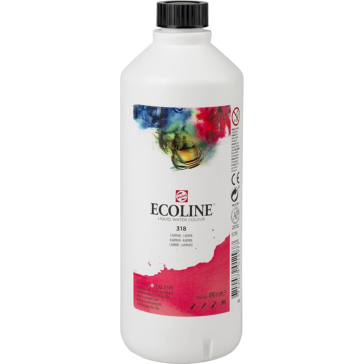 Ecoline Royal Talens Ecoline Liquid Watercolor Paint 490ml Red 11723180