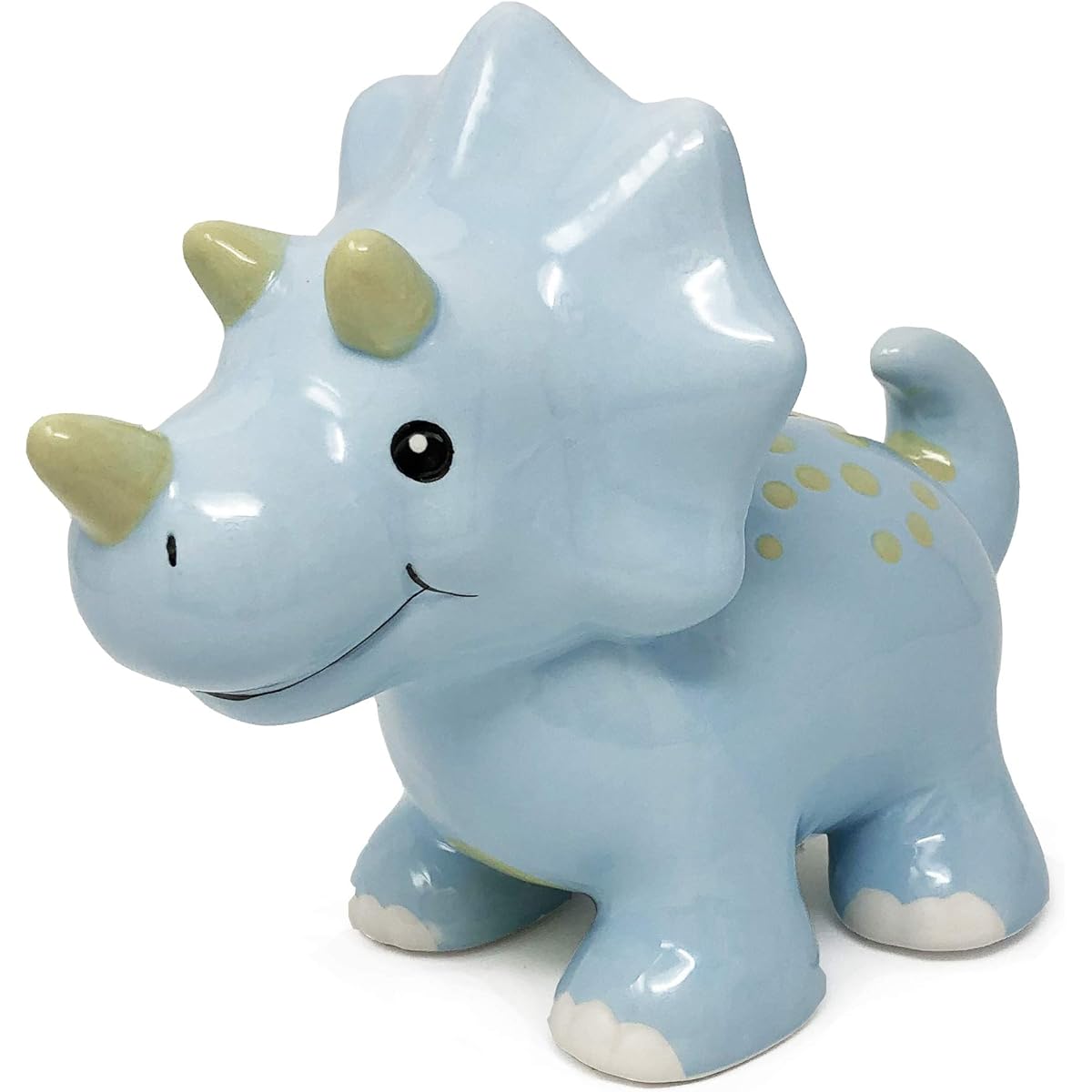 Hapinest Ceramic Dinosaur Money Box for Boys - Triceratops | Nursery Decor and Gifts