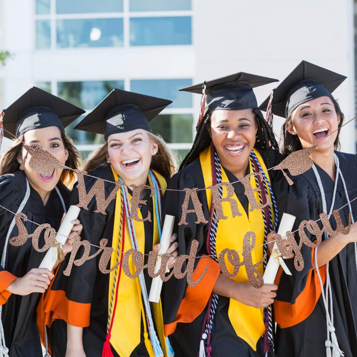 Rose Gold Glittery We Are So Proud Of You Banner - 2020 Graduation Party Decorations, 2020 Graduation Decorations, High School Graduation, College Graduation Party, Graduation Party Decorations Supplies