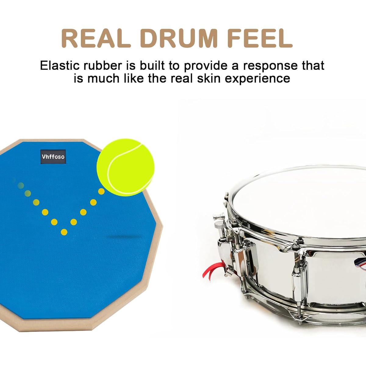 112" Practice Drum Pad and Sticks Beginner Snare Drum Pad with Drum Sticks (2 Pairs) and Carry Bag Double-Sided Silent Drum Pad (Blue)