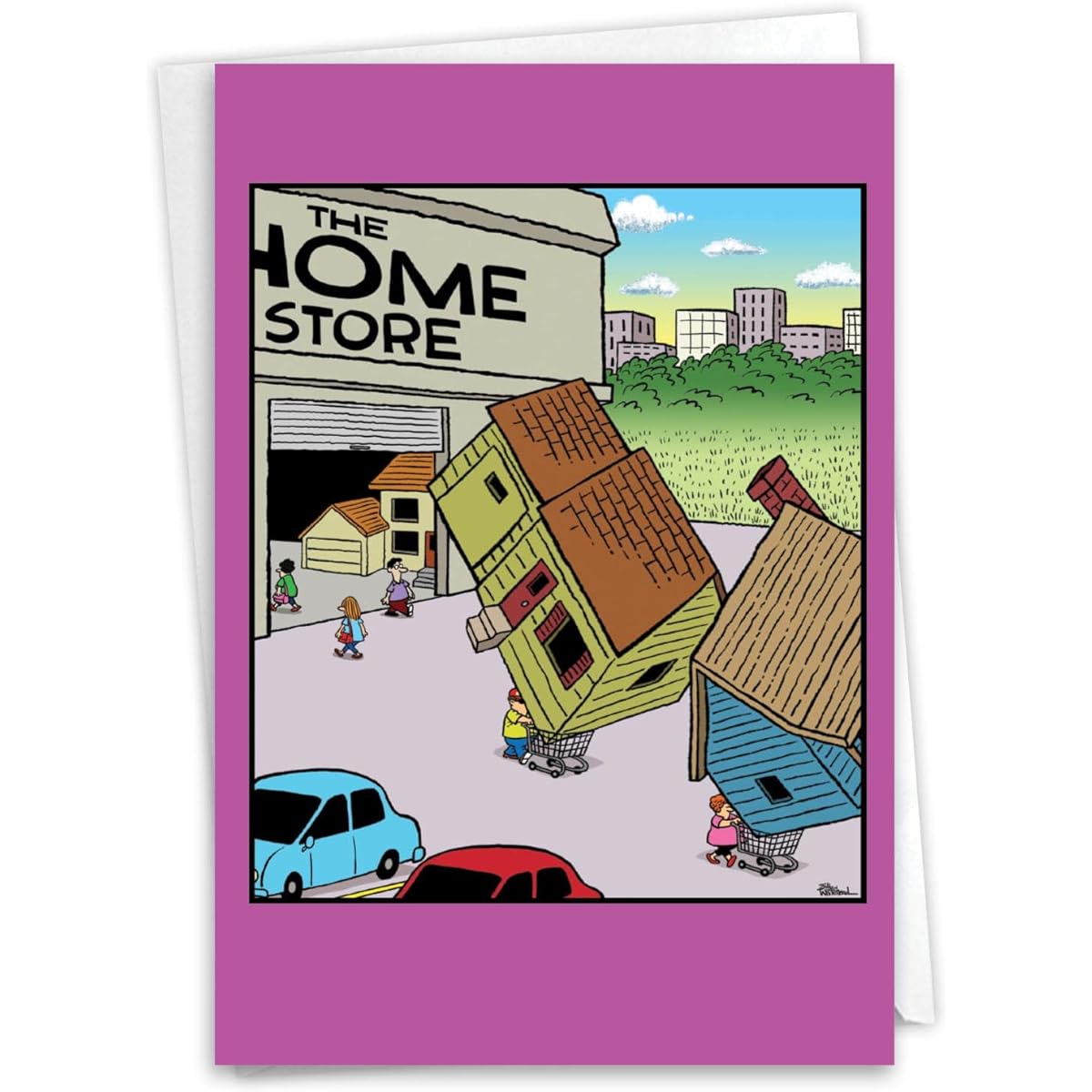 NobleWorks C10300NHG Cheerful New Home Greeting Card with 5 x 7 Inch Envelope (1 Card) Housewarming Gifts Shopping