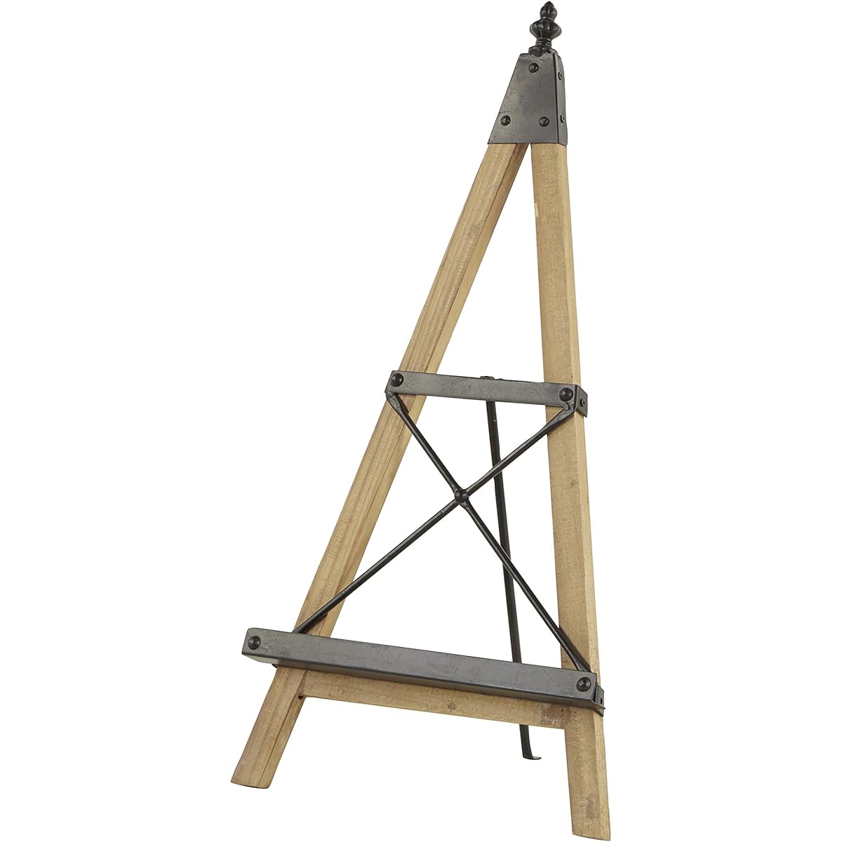 Deco 79 Metal Easel with Folding Stand, 14" x 9" x 26", Light Brown