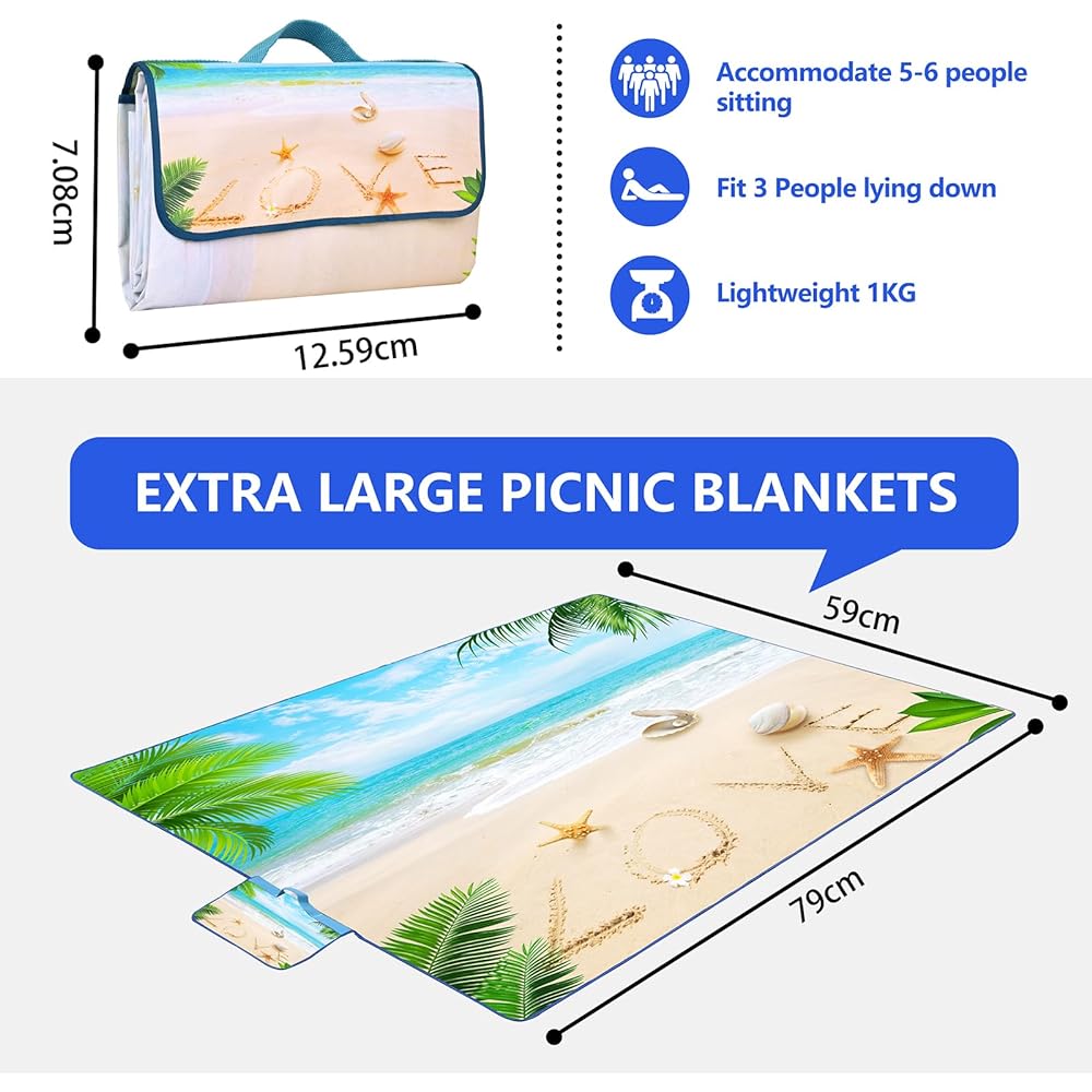 Leisure Sheet, Large Waterproof Pool Mat, Beach Mat, Thick Folding Picnic Sheet, Picnic Mat, Portable, For Cherry Blossom Viewing, Excursions, Outdoors, Travel, Family, Concerts