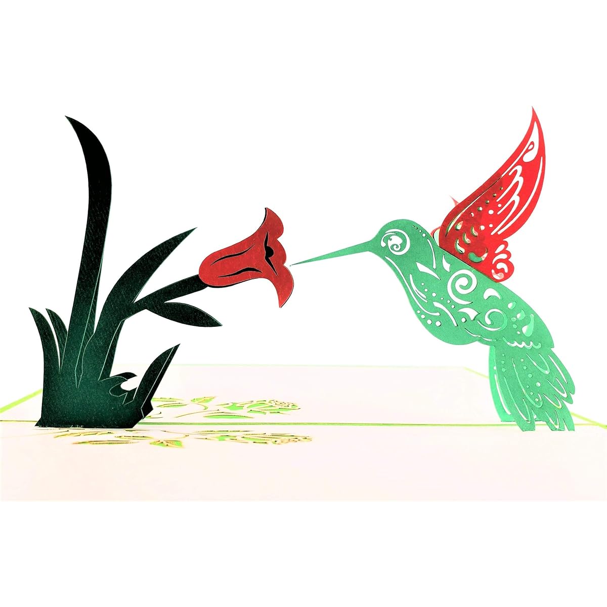 iGifts And Cards Season's Greetings Hummingbird 3D Pop Up Greeting Card - Merry Christmas, Happy Holidays, Feliz Navidad, Joy, Hope, Unique, Special